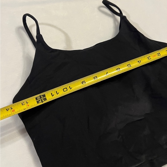 Medium NEW Tank Spaghetti Strap Top Women's Black Under Shirt Cropped Spandex - Picture 3 of 6